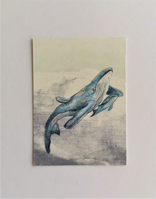 Mother & baby whale-Aceo